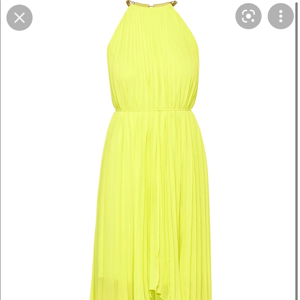 Ted Baker maxi pleated yellow dress in perfect condition
